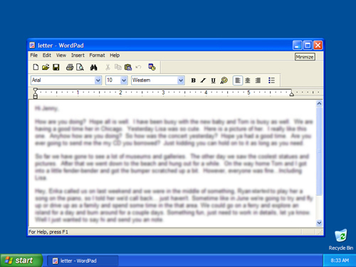 An example of open windows on the desktop